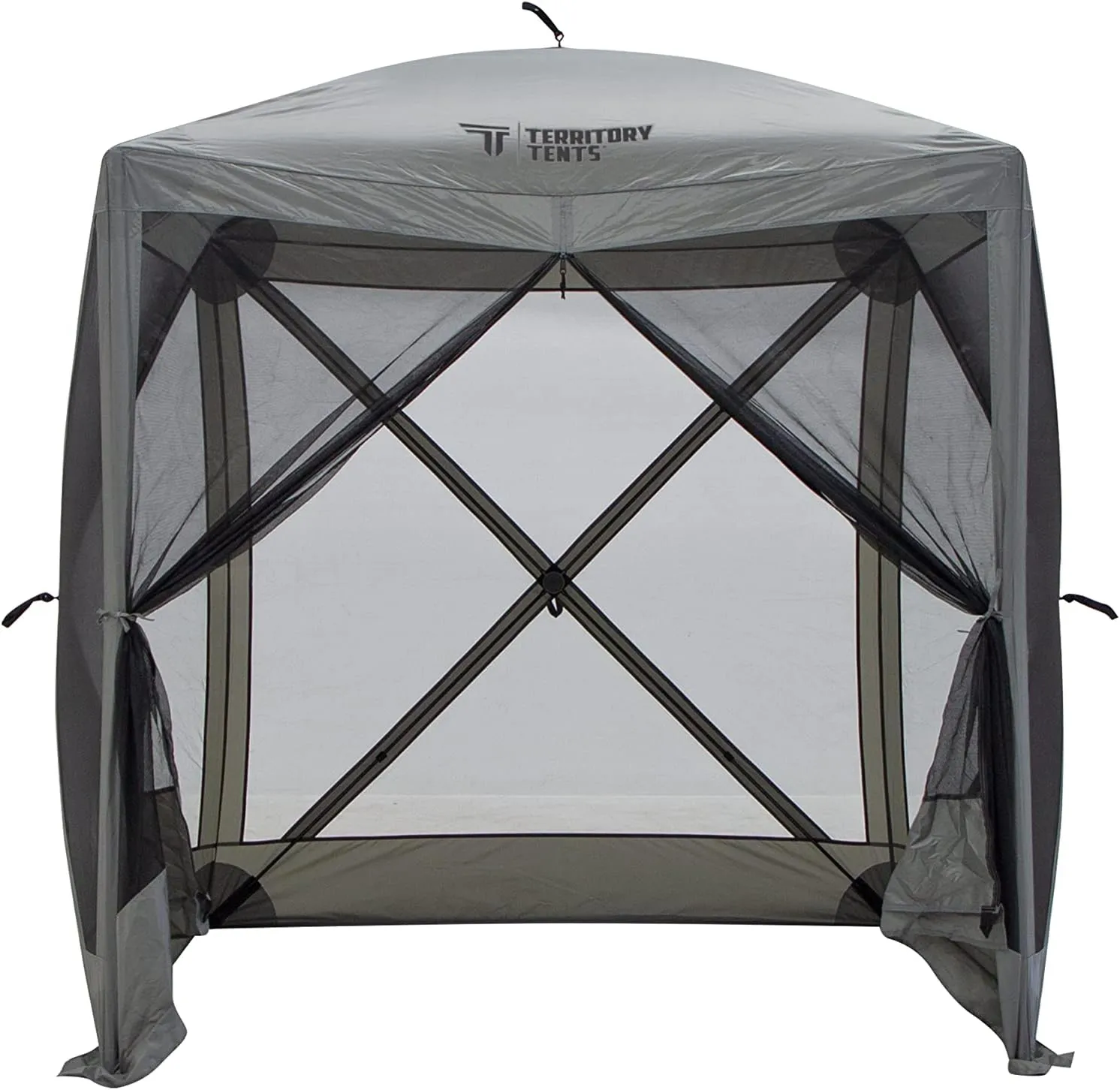 ST400SL Easy Pop-Up, Portable Screen Tent, Waterproof, UV-Resistant 4-Person Camping and Outdoors Screen Tent with Mesh Windows, Slate Grey, 72"x72"