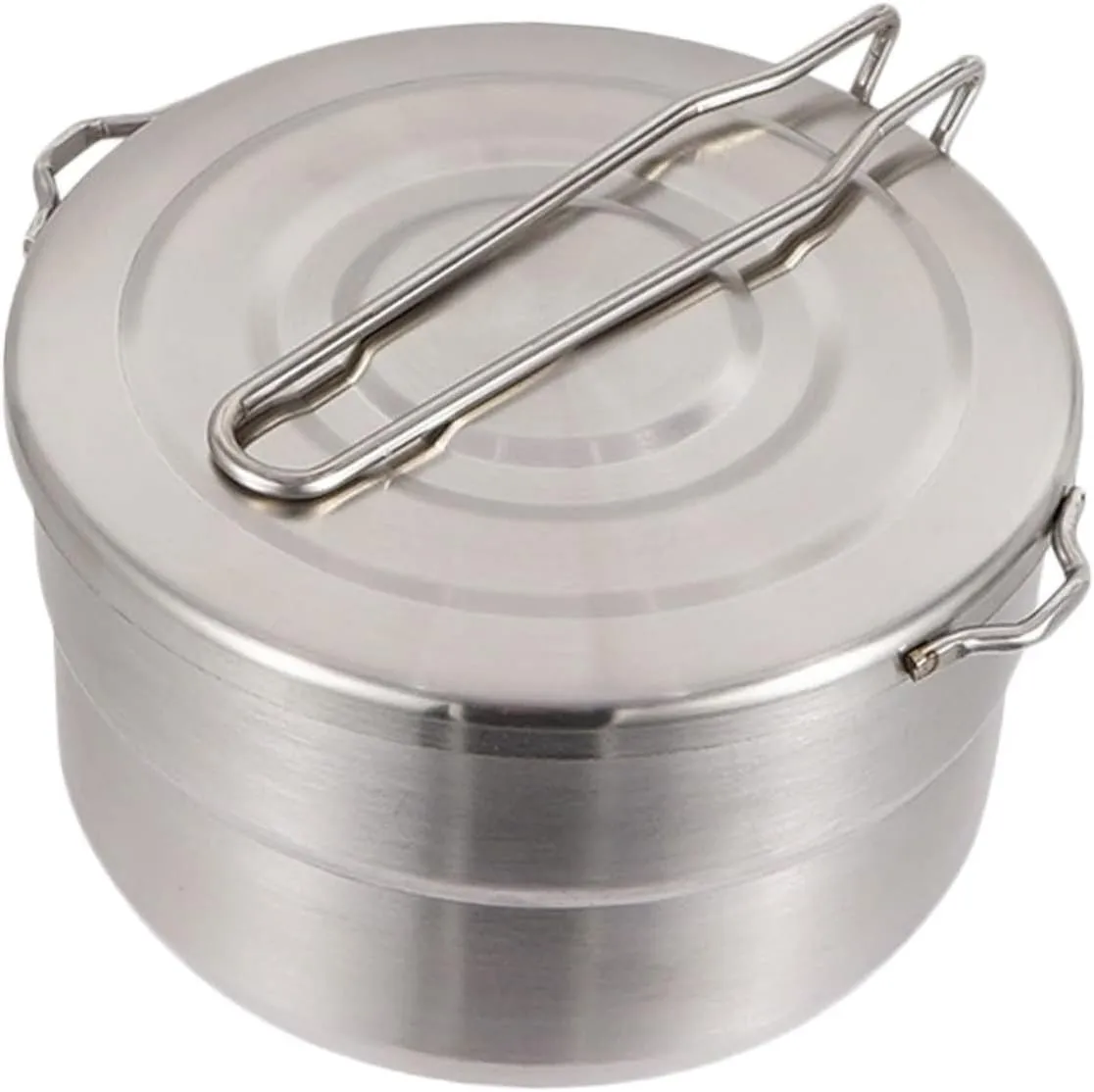 Stainless Steel Bento Pot Gooseneck Camping Small Cooking Pot Collapsible Pan Mats Gel Waterproof Pots Tarp Camping Kettle Camping Pot Sea Boiler Kit Outdoor Picnic Bowl Pot Silver