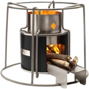 Stainless Steel Camping Wood Stove Portable - Outdoor Rocket Stove, Twig, Stick, or Wood Burning - Wood Stove Burner for Hiking Picnic Backpacking Traveling BBQ