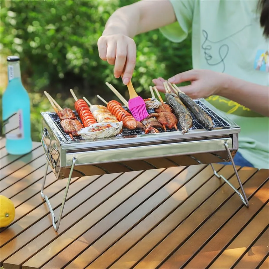 Stainless Steel Folding Charcoal Barbecue Stove BBQ Barbecue Supplies Outdoor Home Camping Barbecue Rack