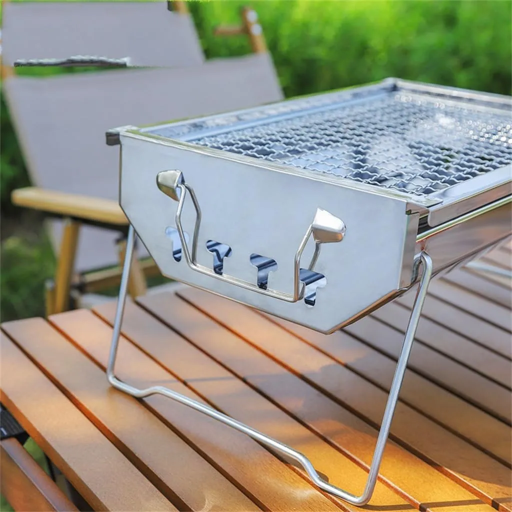 Stainless Steel Folding Charcoal Barbecue Stove BBQ Barbecue Supplies Outdoor Home Camping Barbecue Rack