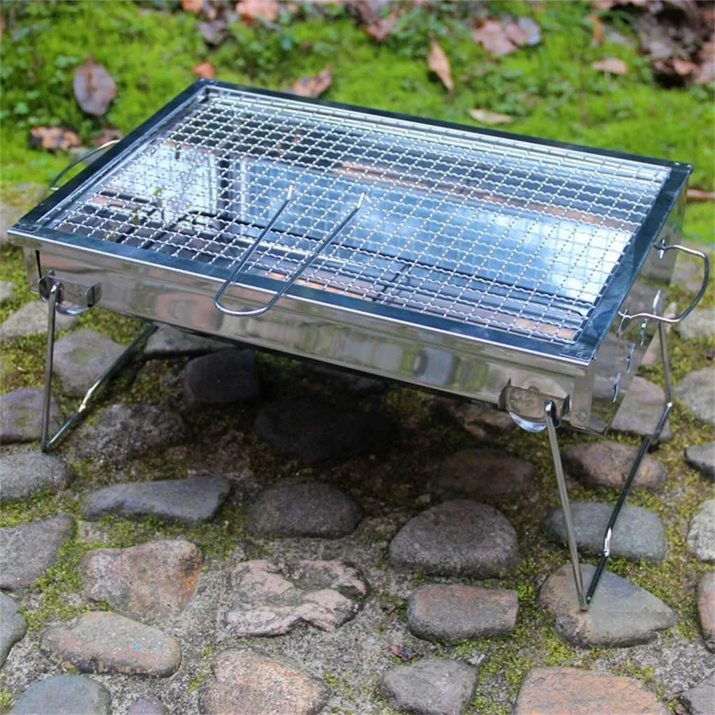 Stainless Steel Folding Charcoal Barbecue Stove BBQ Barbecue Supplies Outdoor Home Camping Barbecue Rack