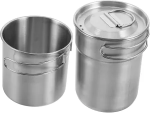 Stainless Steel Outdoor Cup 2-piece Set Modern Collapsible Design for Hiking Camping and Travel