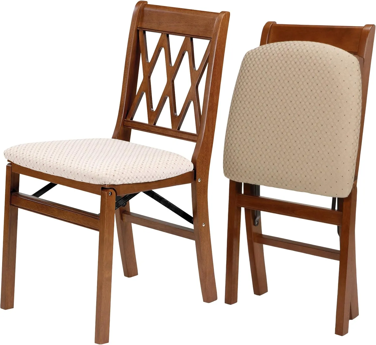Stakmore Lattice Back Folding Chair Finish, Set of 2, Fruitwood