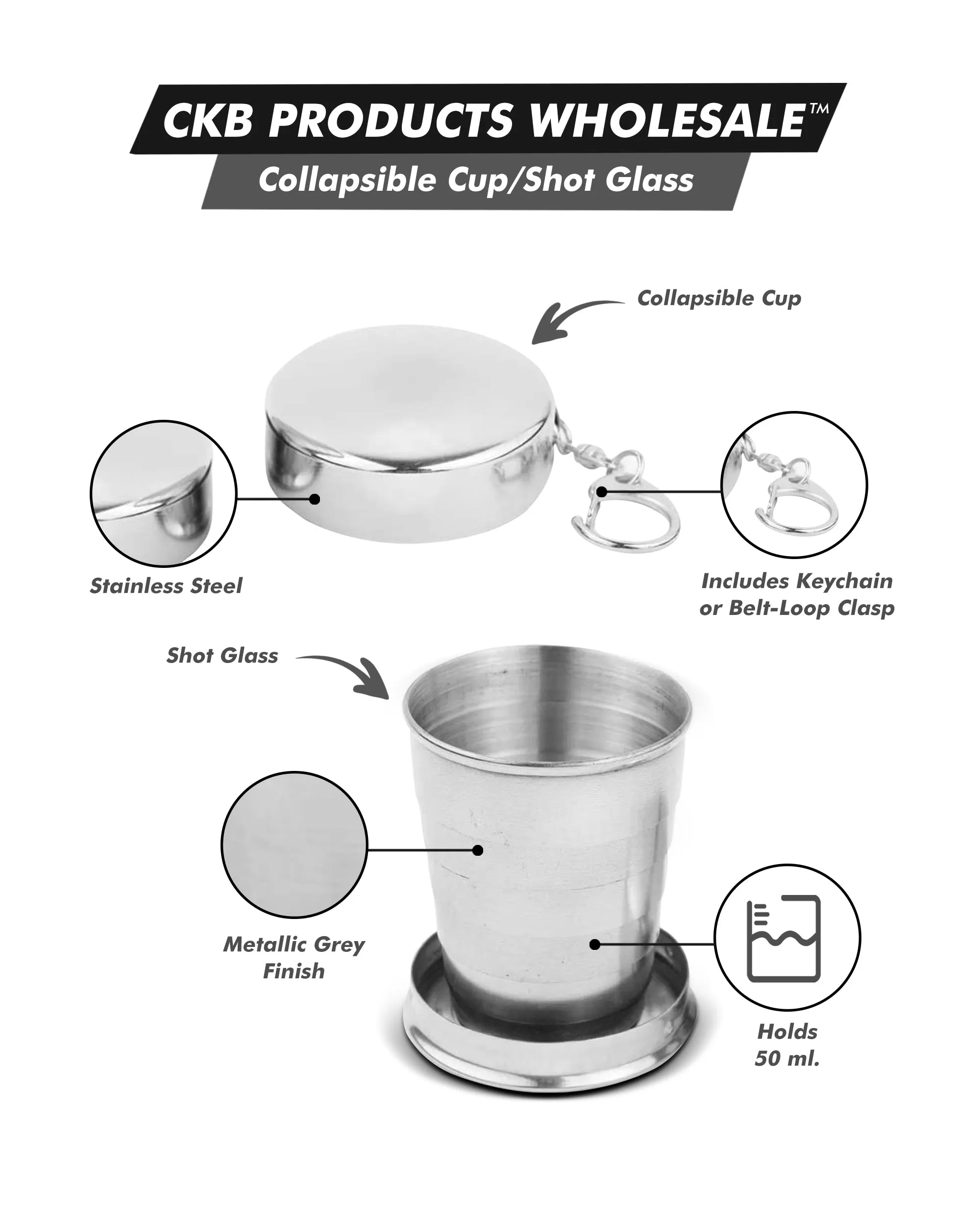 SteelSip Collapsible Cup – Compact Stainless Steel Travel Tumbler
