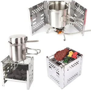 Stove Camping Portable Grill Camping Stainless Steel BBQ Folding Grill Mini Outdoor Cooking Stove for Roasting
