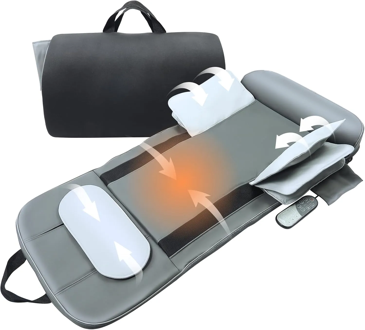 Stretching Massager with Heat, Stretching Mat for Full Body, Ease Back & Neck & HIPS Pain with 3 Intensity Levels 7 Exceptional Programs, 2 Levels of Heat Function, Foldable & Portable Design