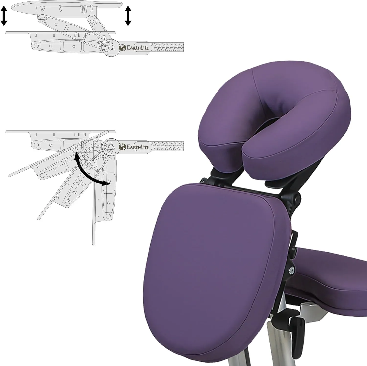 STRONGLITE Portable Massage Chair Ergo Pro II - Ultra-Strong, Lightweight, Foldable with Wheels & Carry Case (600lbs Working Weight), Purple