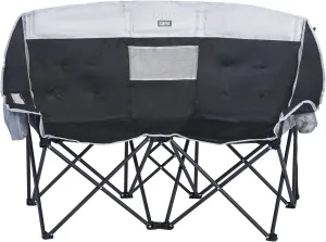 SunnyFeel Folding Double Camping Chair, Oversized Loveseat Chair, Heavy Duty Portable/Foldable Lawn Chair with Storage/Cooler for Outside/Outdoor/Travel/Picnic, Fold Up Camp Chairs for Adults 2 People