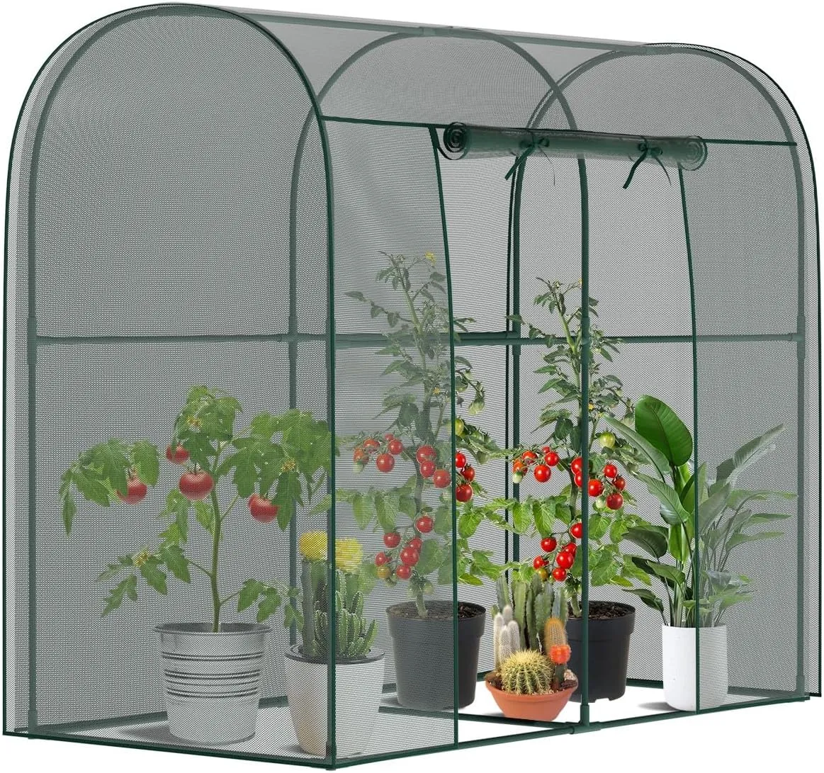 SUNYRISY Crop Cage for Garden Plant, 6.5 x 3.3 x 6 Ft Raised Garden Bed Cover with Frame and Zippered Door, Plant Netting Cover Cage Protection Tent for Outdoor Plants Fruit Vegetable Flower