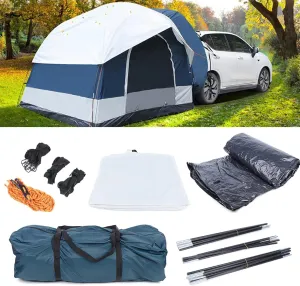 SUV Camping Tent, PU2000 Waterproof Pop Up Camping Car Tent, 4 Person Capacity Universal Car Rear Flysheet for Camping with Oversized Screen Windows and Storage Bag for Outdoor Travel Camping