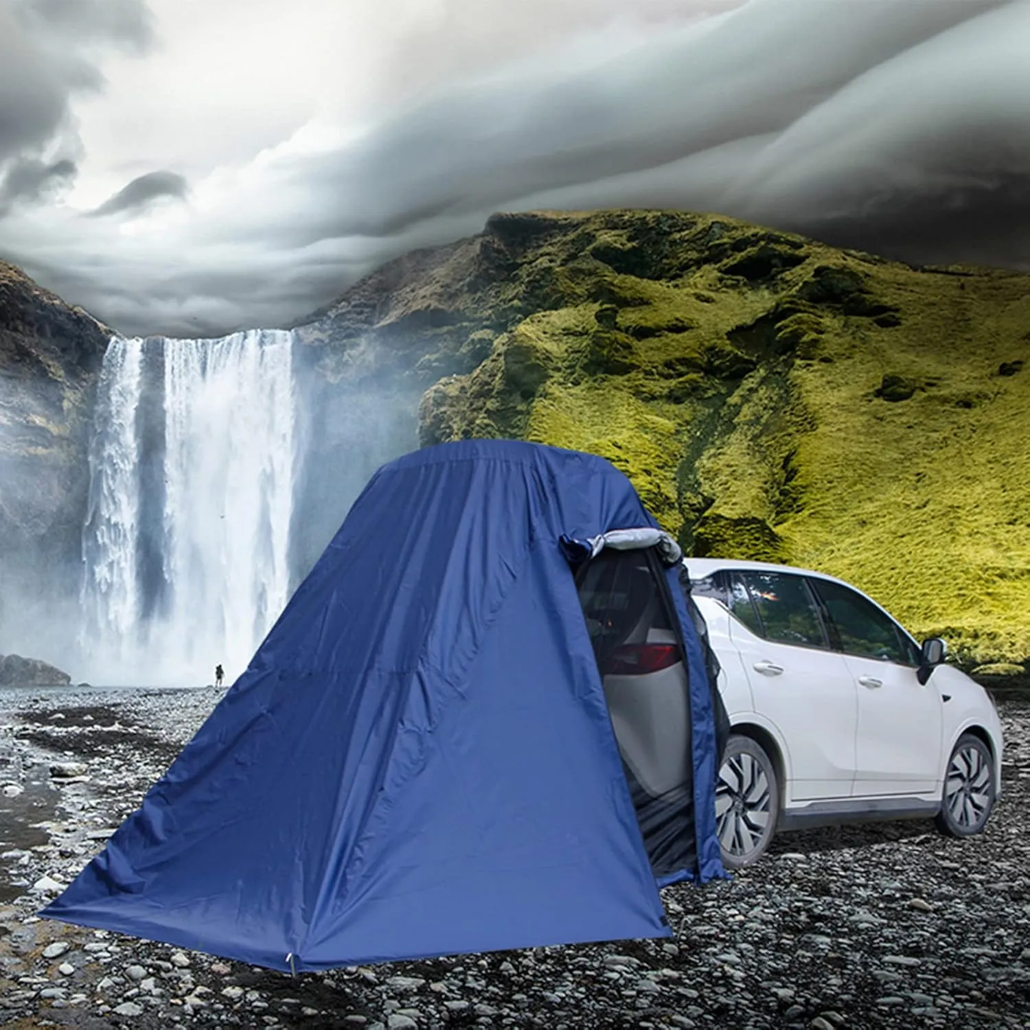 SUV Tent for Camping, Car Tent,Pop-Up Cabin for Cars | SUV Tent | Tailgate Shade Awning Tent for Car Camping Road Trip Essentials - Car Camping Shelter with Zippered Entry