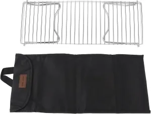SYH&AQYE Portable Camp Fire Cooking Racks, 17.3 Inch Stainless Steel Campfire BBQ Rack with Folding Handle Lightweight for Outdoor Picnic Party Gathering