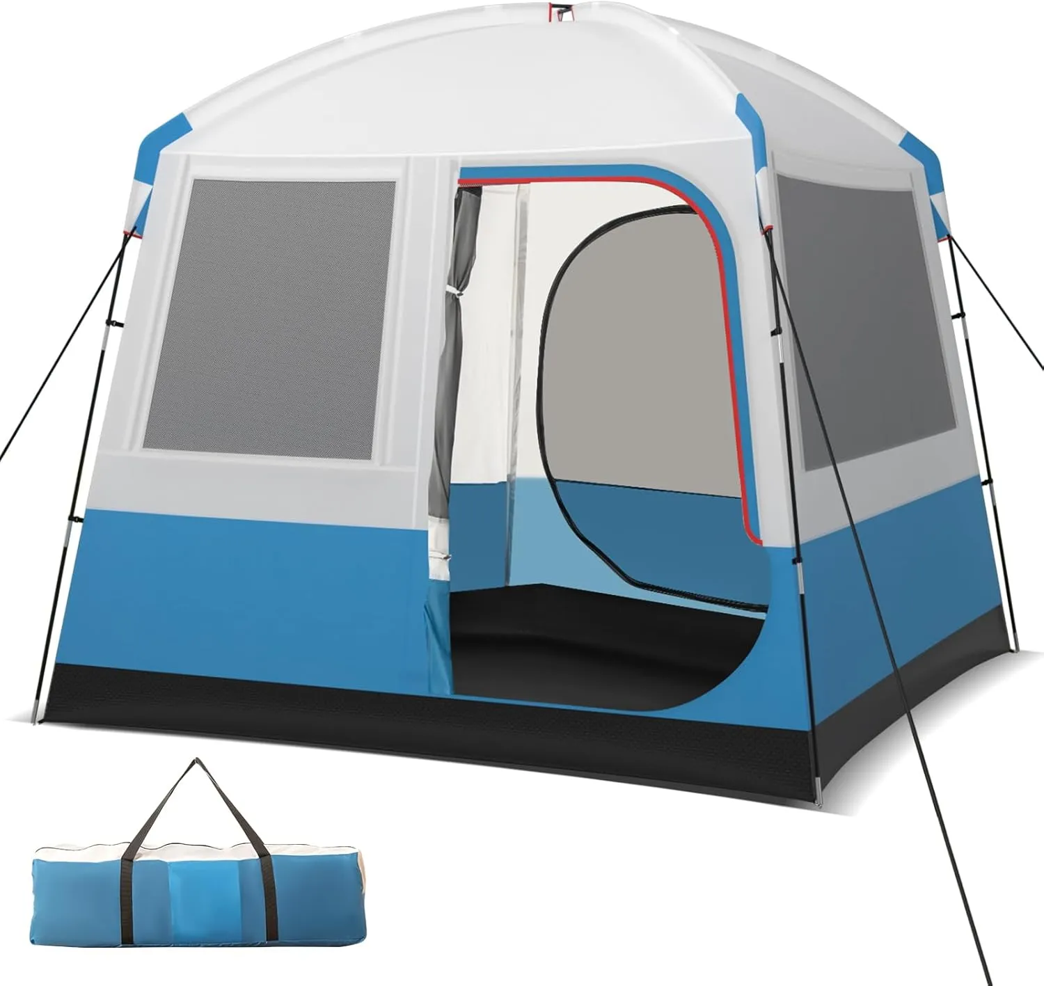 Tangkula 5 Person Camping Tent, Portable Backpacking Tent with Removable Rainfly, Floor Mat, 3 Mesh Walls & Zippered Doors, Carrying Bag, Family Dome Tent for Camping, Hiking, Traveling, Picnic