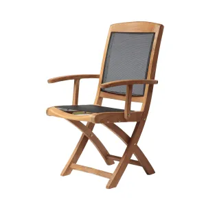 Teak & Textilene Folding Armchair Colorado
