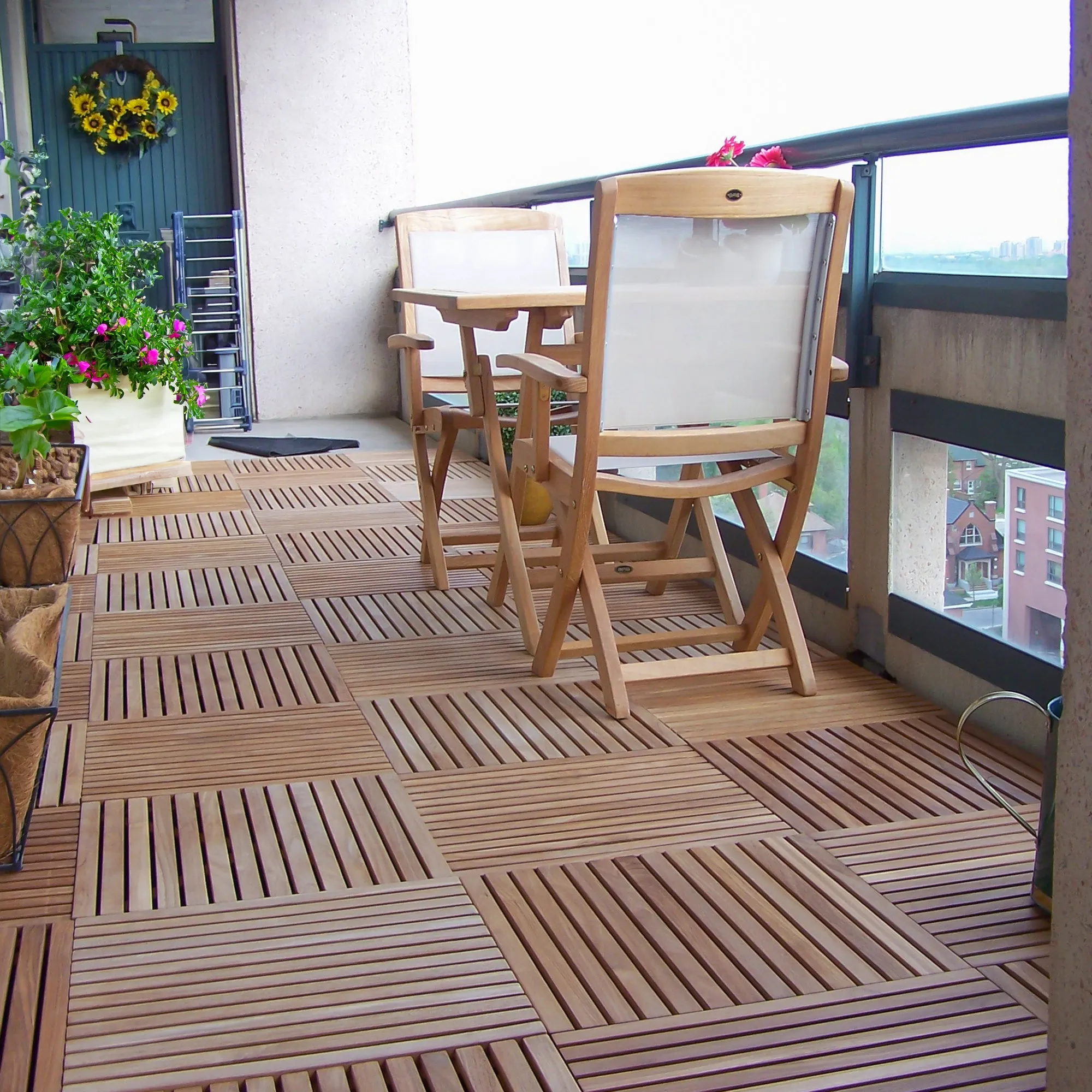 Teak & Textilene Folding Armchair Colorado