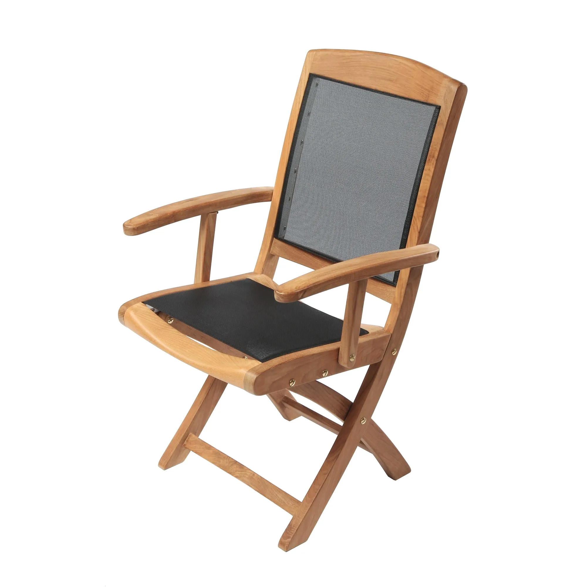 Teak & Textilene Folding Armchair Colorado