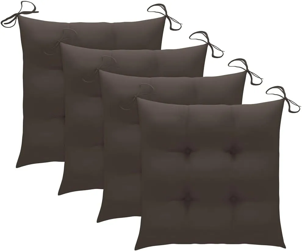 Teak Patio Chairs Set of 4 with Taupe Cushions, Foldable Outdoor Chairs for Garden, Patio, Balcony, Comfortable and Durable Teak Wood Outdoor Furniture