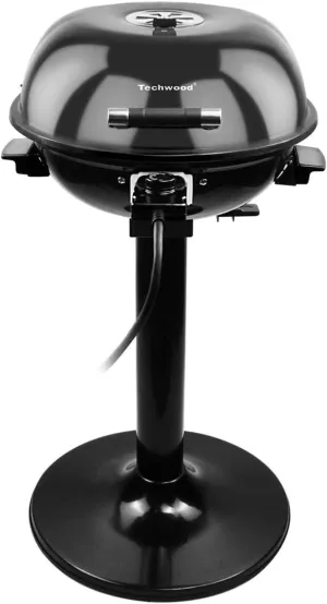 Techwood 1600W Indoor Outdoor Electric Grill, Electric BBQ Grill, Portable Removable Stand Grill, Black