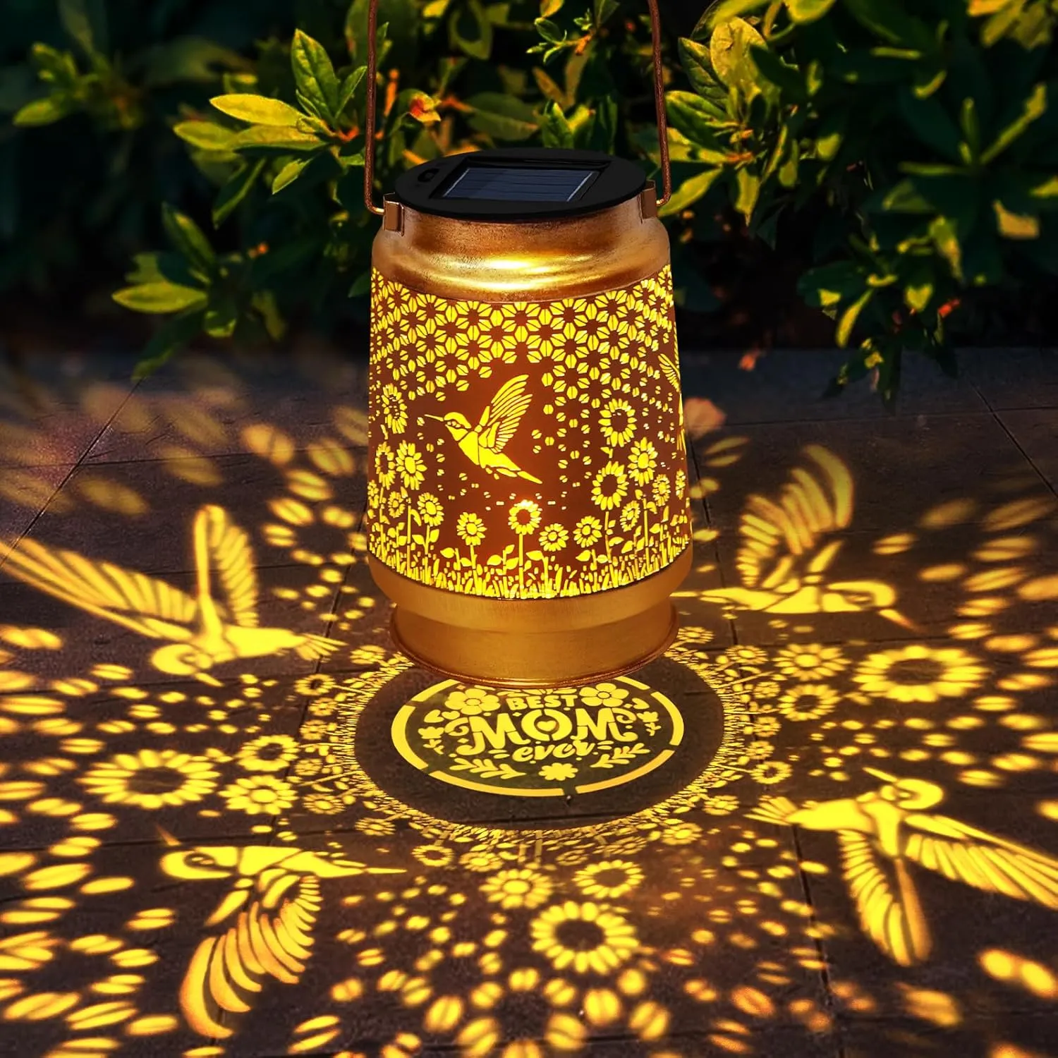 TEDOF Hummingbird Solar Lanterns Outdoor Waterproof,Metal Garden Decor with Sheep Hook for Yard Backyard Porch Landscape,Mothers Day Gifts for Mom Woman Grandma
