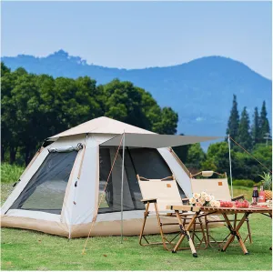 Teepee Tent 4 People Sun Protection Tent Pop Up Sturdy Camping Tunnel Tent for Family,Outdoor,Hiking and Mountaineering