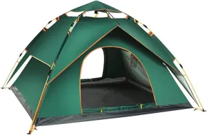 Tent 3-4 Person Fully Automatic Tent, Waterproof, UV Resistant, for Beach, Camping, Camping (Color : Blue) (Green One Size)