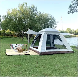 Tent 4 People Waterproof,Three Seconds to Open Large Family Tent Firm and Stable Waterproof Tents for Hiking Backpacking