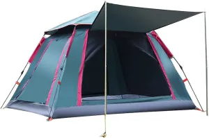Tent Canopy for Camping Automatic Waterproof Tents,3-4 People Beach High-Density Silver Rubber Fabric Camping Tent,Family Outdoor Picnic