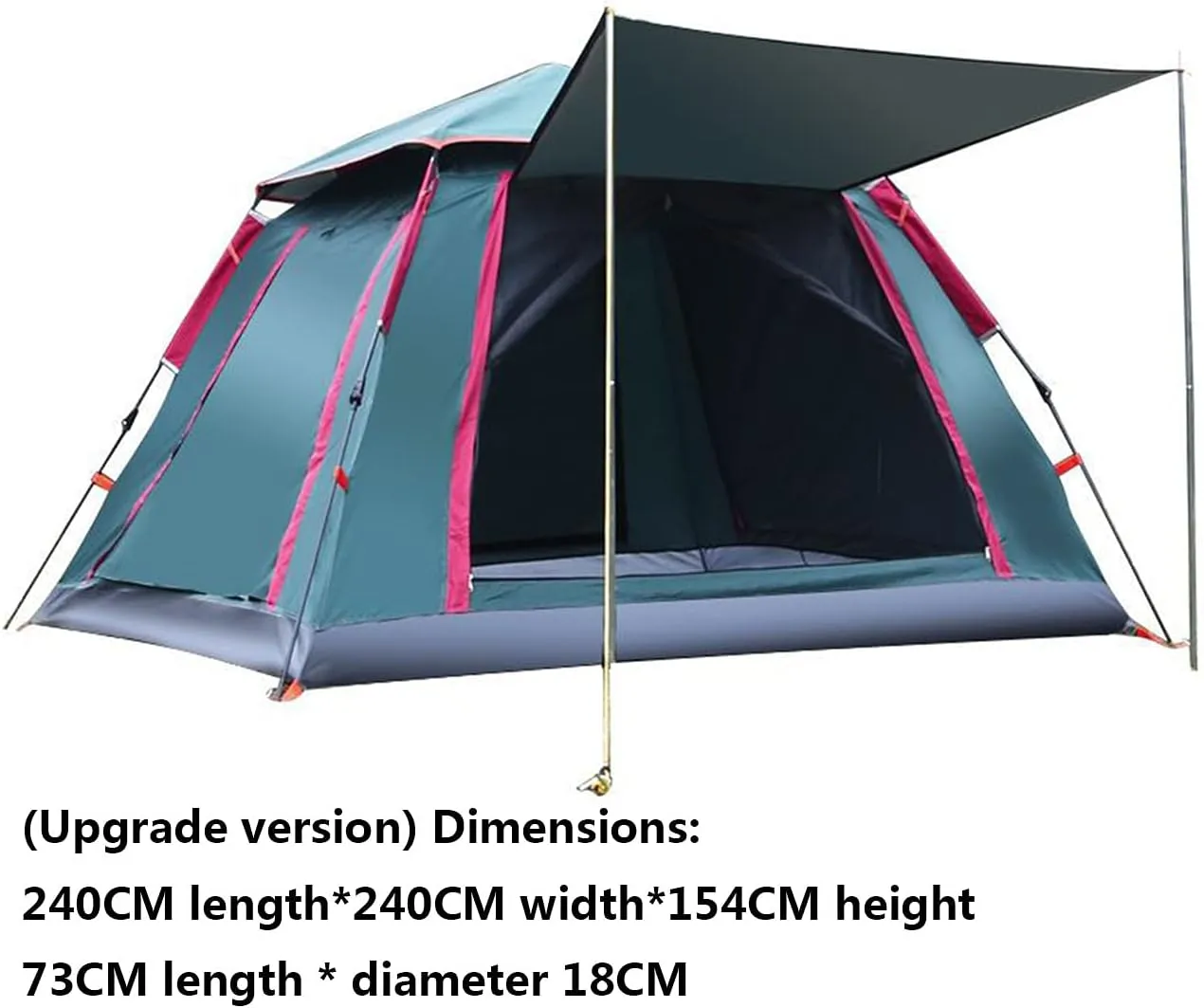 Tent Canopy for Camping Automatic Waterproof Tents,3-4 People Beach High-Density Silver Rubber Fabric Camping Tent,Family Outdoor Picnic