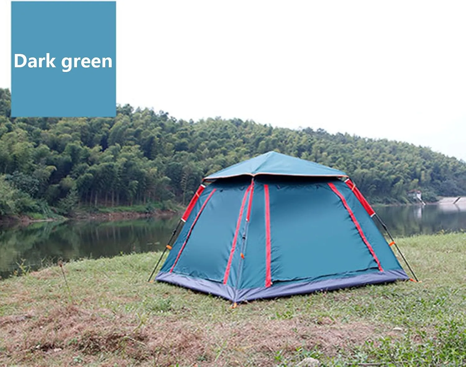 Tent Canopy for Camping Automatic Waterproof Tents,Silver Rubber Fabric Camping Tent High Density for 3-4 People,Family Outdoor Picnic