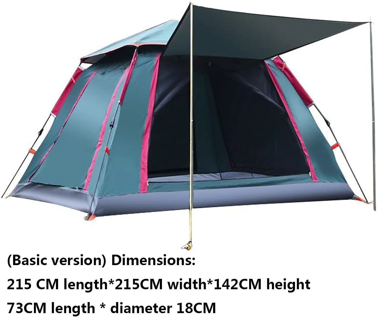 Tent Canopy for Camping Automatic Waterproof Tents,Silver Rubber Fabric Camping Tent High Density for 3-4 People,Family Outdoor Picnic