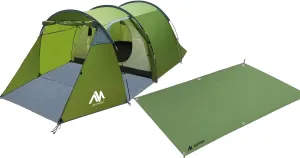 Tent Footprint   Tunnel Tent, 4 Person Waterproof Tent & 13x9 FT Tent Ground Cloth for Camping