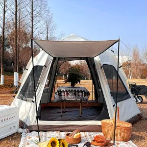 Tent for 5 6 7 Person Family Tent Garden Sun Shelter Tents for Camping,Automated and Instant Setup Tent for Family,6 Mesh Windows Ventilation,Waterproof Outdoor Layer