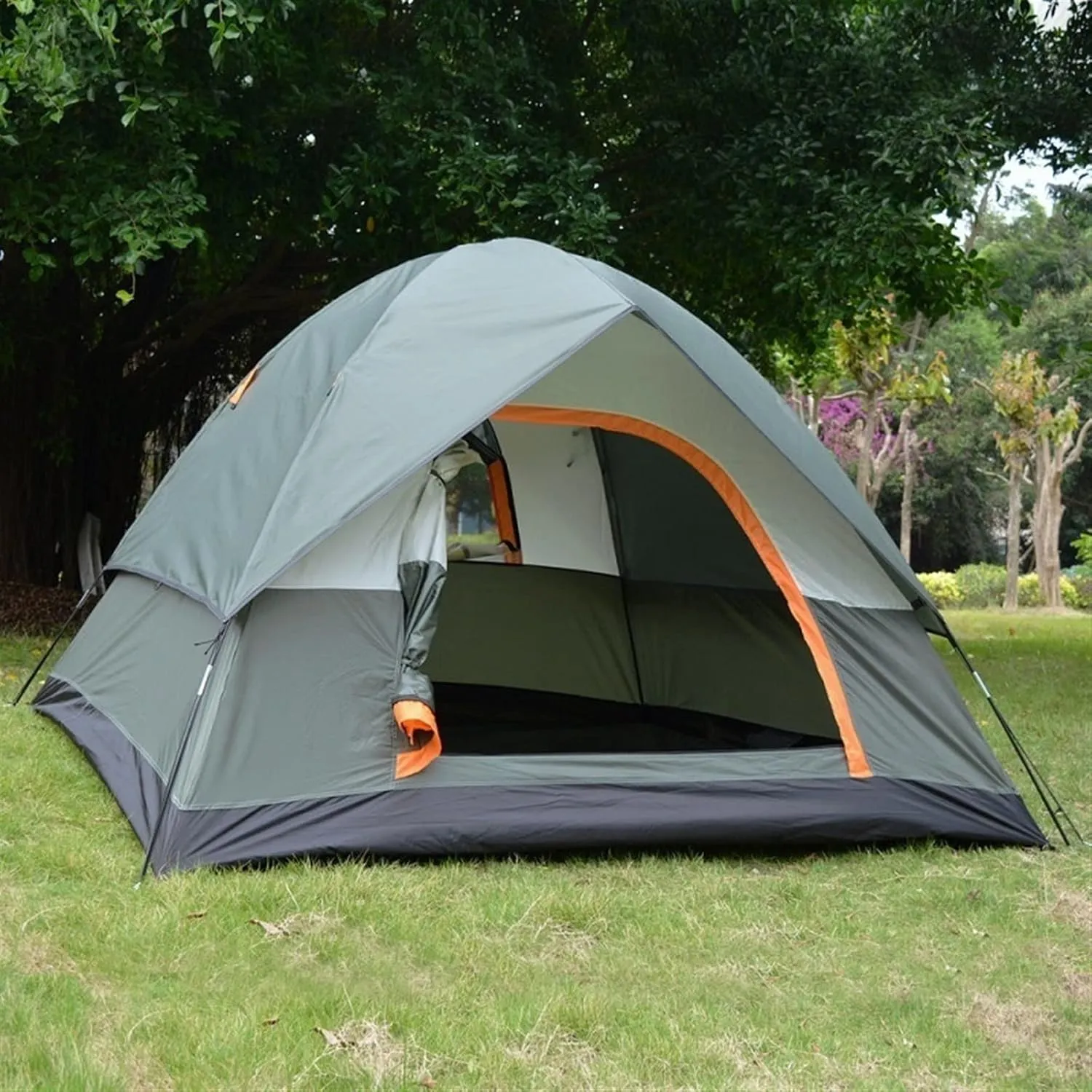 Tents 3-4 Person Windproof Double Layer Waterproof UV Resistant Camping Tent Outdoor Hunting Fishing Travel Picnic