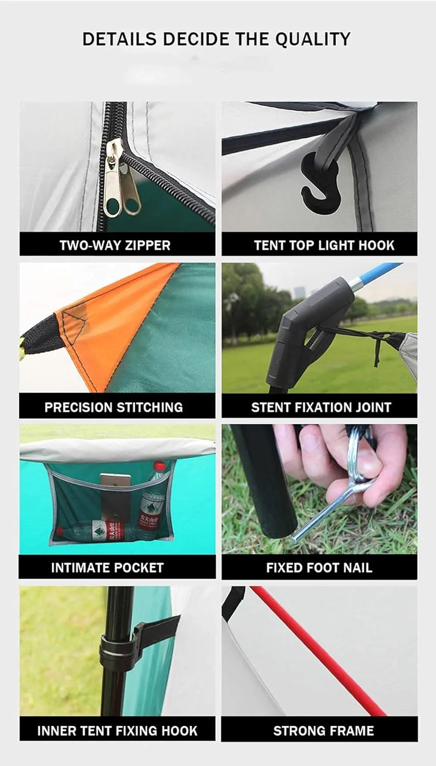 Tents Automatic Pop-Up Tents for 3 to 4 Person Instant Camping Tent, Protection Thermal Insulation Tent Waterproof Tent