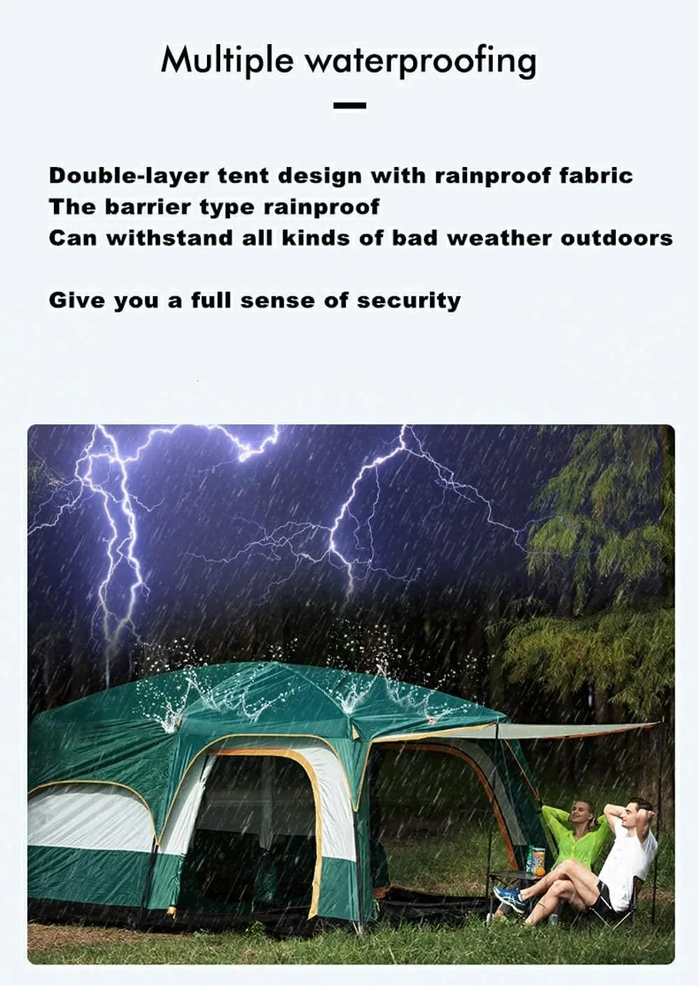 Tents Automatic Pop-Up Tents for 3 to 4 Person Instant Camping Tent, Protection Thermal Insulation Tent Waterproof Tent