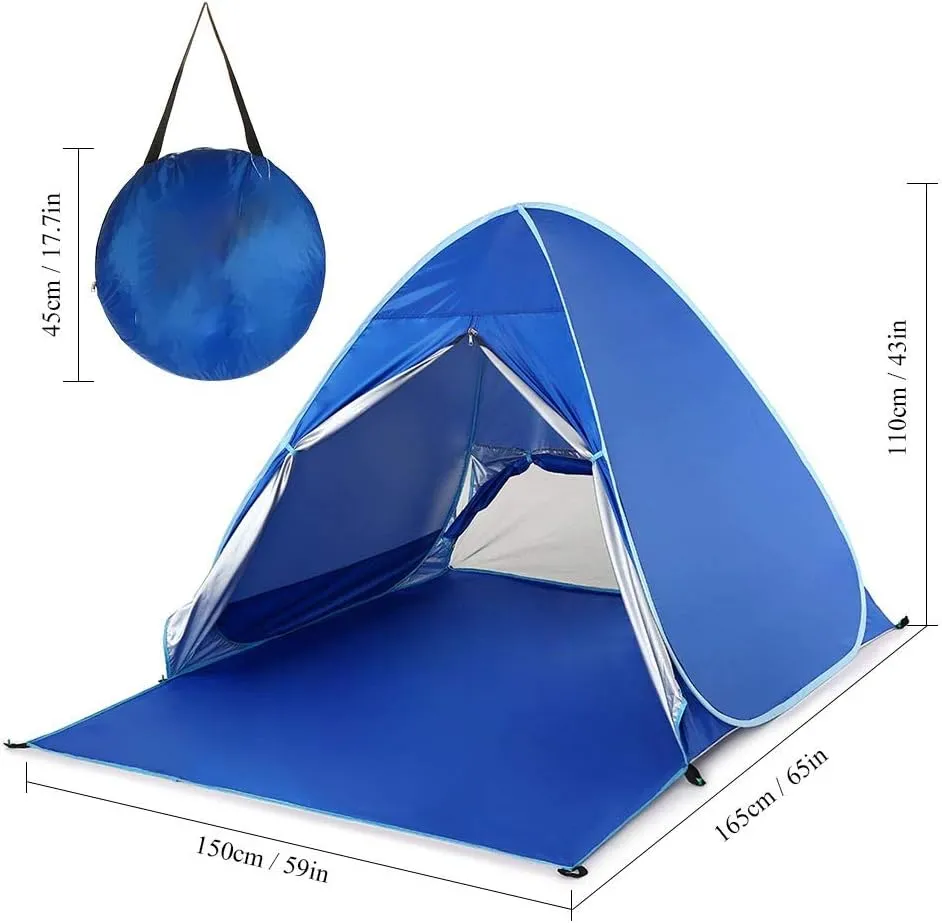 Tents Automatic Tent UV Protection Outdoor Camping Tent Instant Pop Up Beach Tent Lightweight Sun Shelter Tents Cabana Awning, Blue