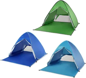 Tents Automatic Tent UV Protection Outdoor Camping Tent Instant Pop Up Beach Tent Lightweight Sun Shelter Tents Cabana Awning, Blue
