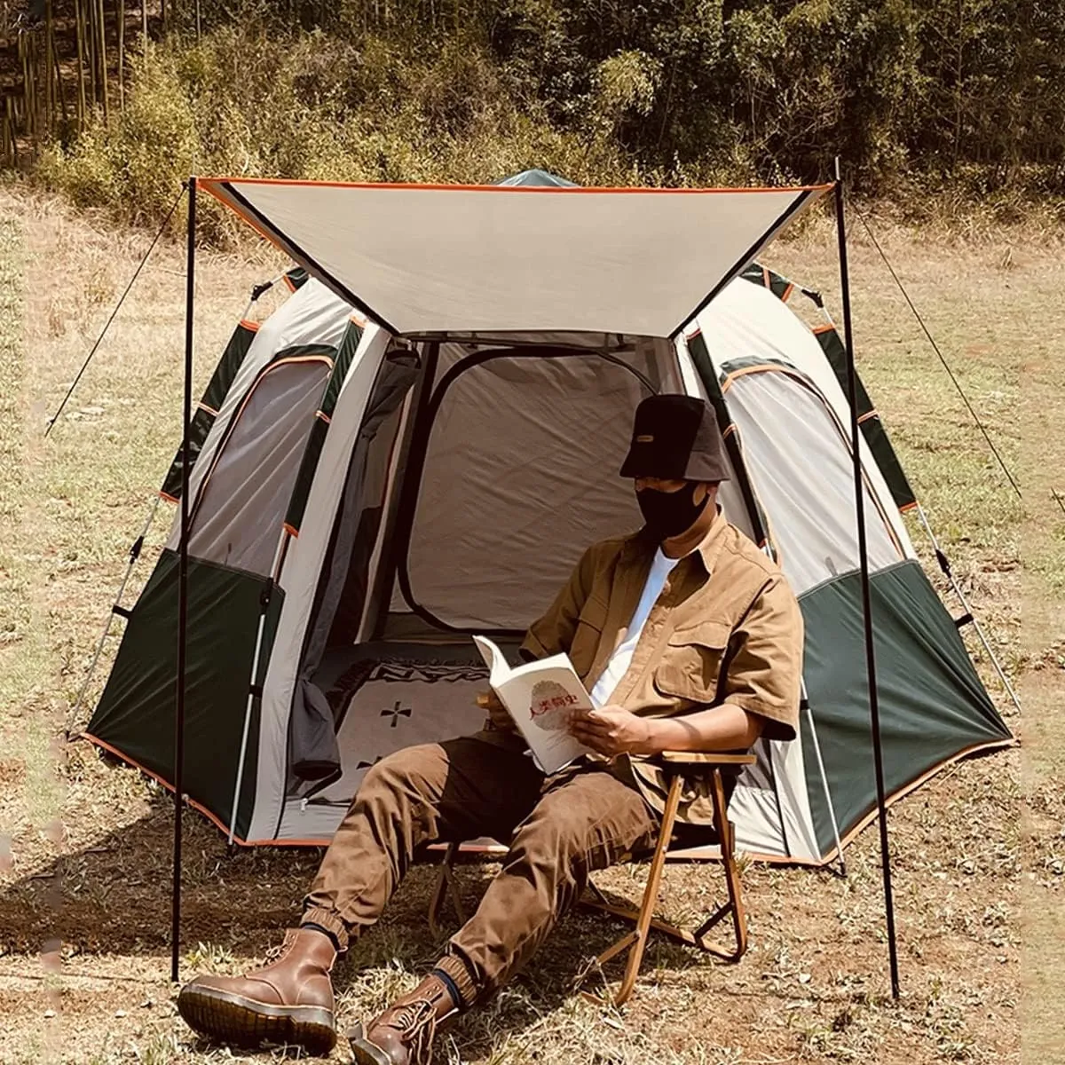 Tents for Camping 3/4 Person Pop Up Tent Beach Tent Sun Shelter,Camping Tents 4 Man Portable Backpacking Tent,Waterproof,Advanced Ventilation, Festival Essential