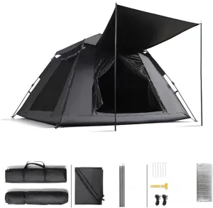 Tents for Camping 4 Person Windows On All Sides, Dome Tents Light and Practical Popup Tent Waterproof for Camping Hiking Picnic Garden 4 People