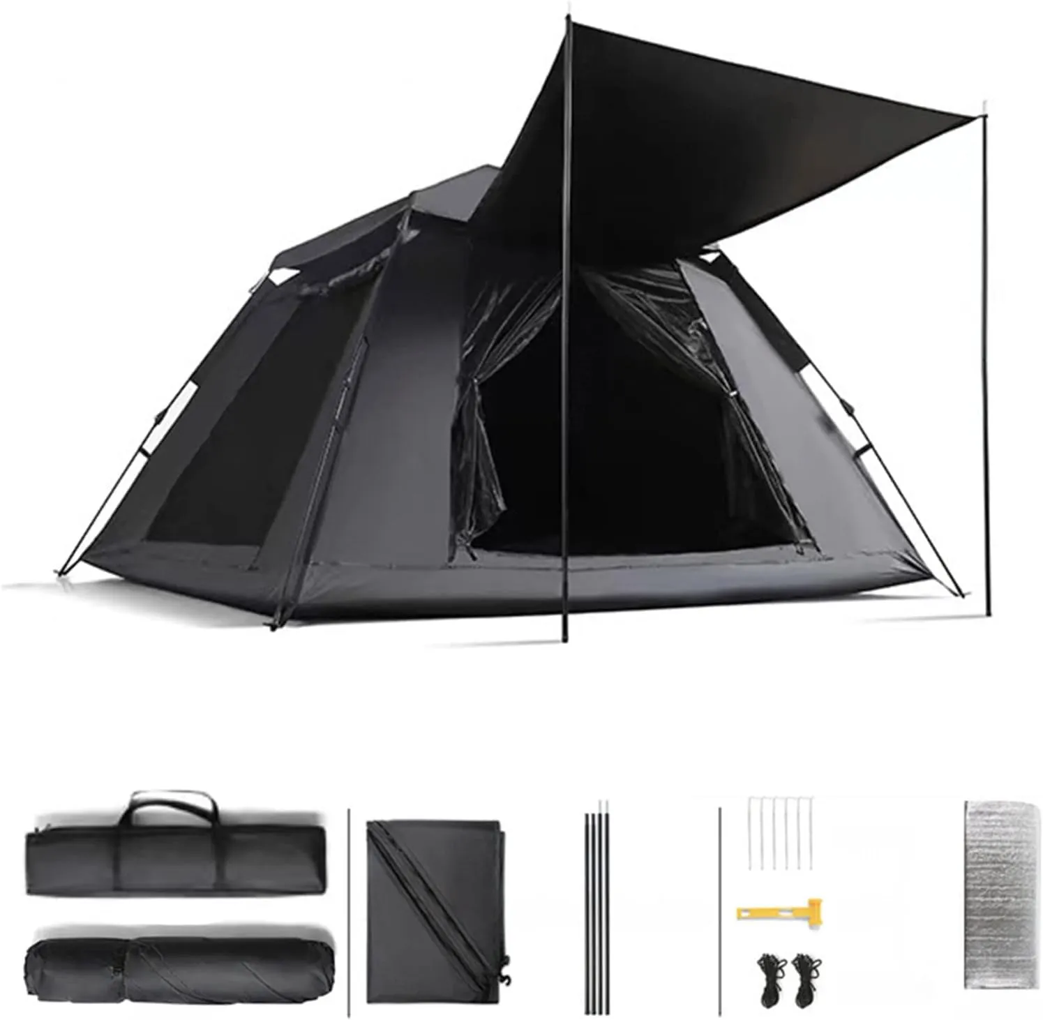 Tents for Camping 4 Person Windows On All Sides, Dome Tents Light and Practical Popup Tent Waterproof for Camping Hiking Picnic Garden 4 People