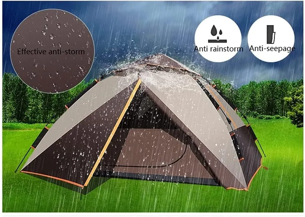 Tents for Camping Beach Tents Hydraulic Automatic Double Deck Tent Thicken Anti-Storm Camping Outdoor Tent Four Seasons Mountaineering Beach 3-4 Person Family Tents for Camping Hiking Traveling