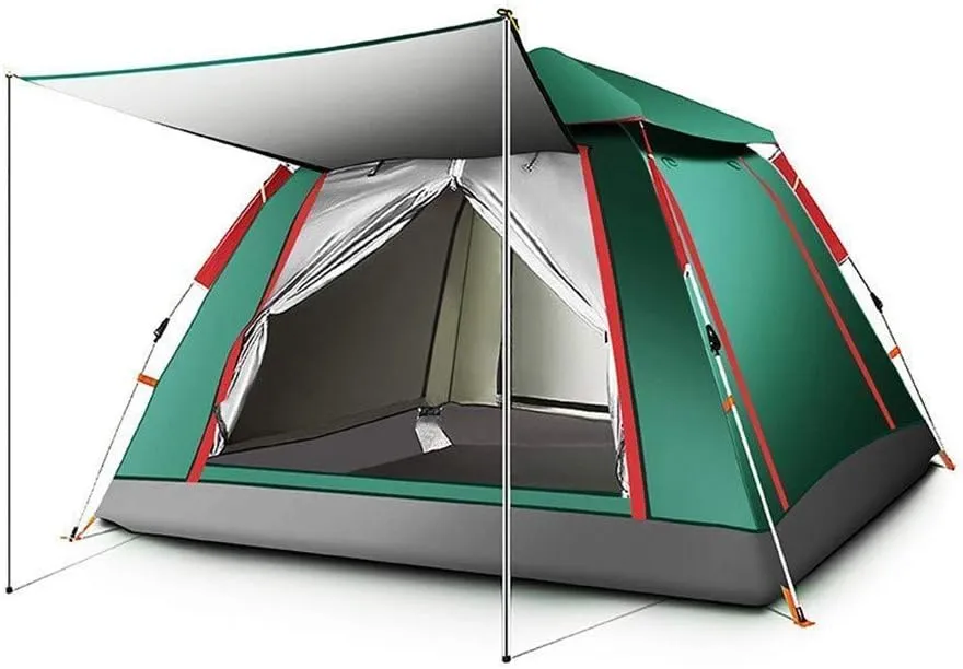 Thermo Insulated Outdoor Camping Tent 3-4 People Automatic Tent Thick Rainproof Camping Tent,with Festival Essential, Dome Tent, 100%,240 * 240 * 154cmcm