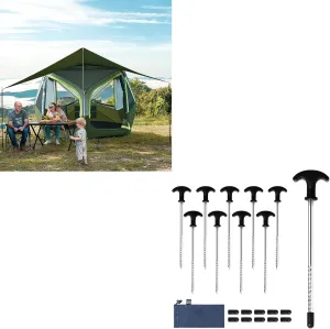 Timber Ridge 4-5 Person Instant Pop Up Cabin Tent & 10 Pack Tent Stakes