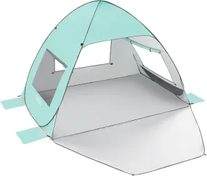 TOBTOS UPF 50  Pop Up Beach Tent, Easy Set Up Beach Umbrella, Sun Shelter for 2-3 People UV Protection Portable Sunshade, Baby Canopy Cabana, Lightweight with Carry Bag