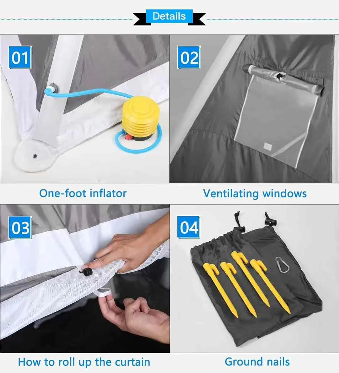 【Topued】Easy-Pull 2-Person Inflatable Air Tent，🎁 Order now receive a FREE foldable outdoor metal table ($49.99 value)!