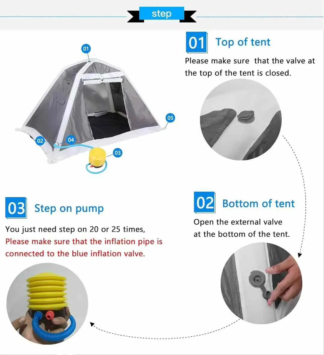 【Topued】Easy-Pull 2-Person Inflatable Air Tent，🎁 Order now receive a FREE foldable outdoor metal table ($49.99 value)!
