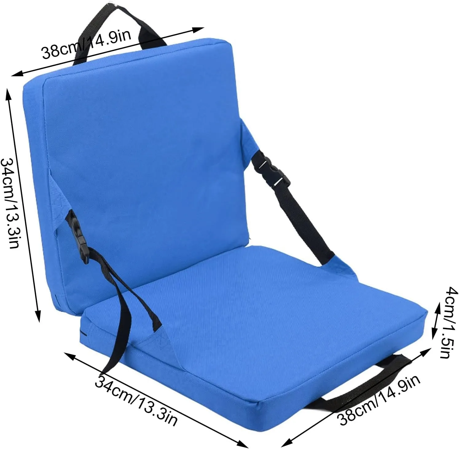 Topyond Outdoor Foldable Chair, Folding Beach Chair, Foldable Chair with Backrest Soft Sponge Cushion Back Chair for Stadium and Beach