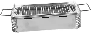 Totority 1pc Outdoor Stainless Steel Commercial Use Grill for Camping Home Outdoor Portable Barbecue Tools Food Grade Safe Material Silver Finish