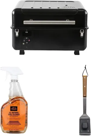 Traeger Ranger Portable Wood Pellet Grill and Smoker, Black - Includes Cleaner & Brush Accessories